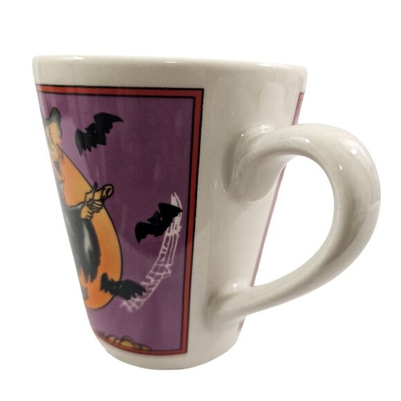 Witches Bats Spooky Halloween 10 Oz Ceramic Coffee Tea Mug Cups – Set of 2 - Picture 14 of 16
